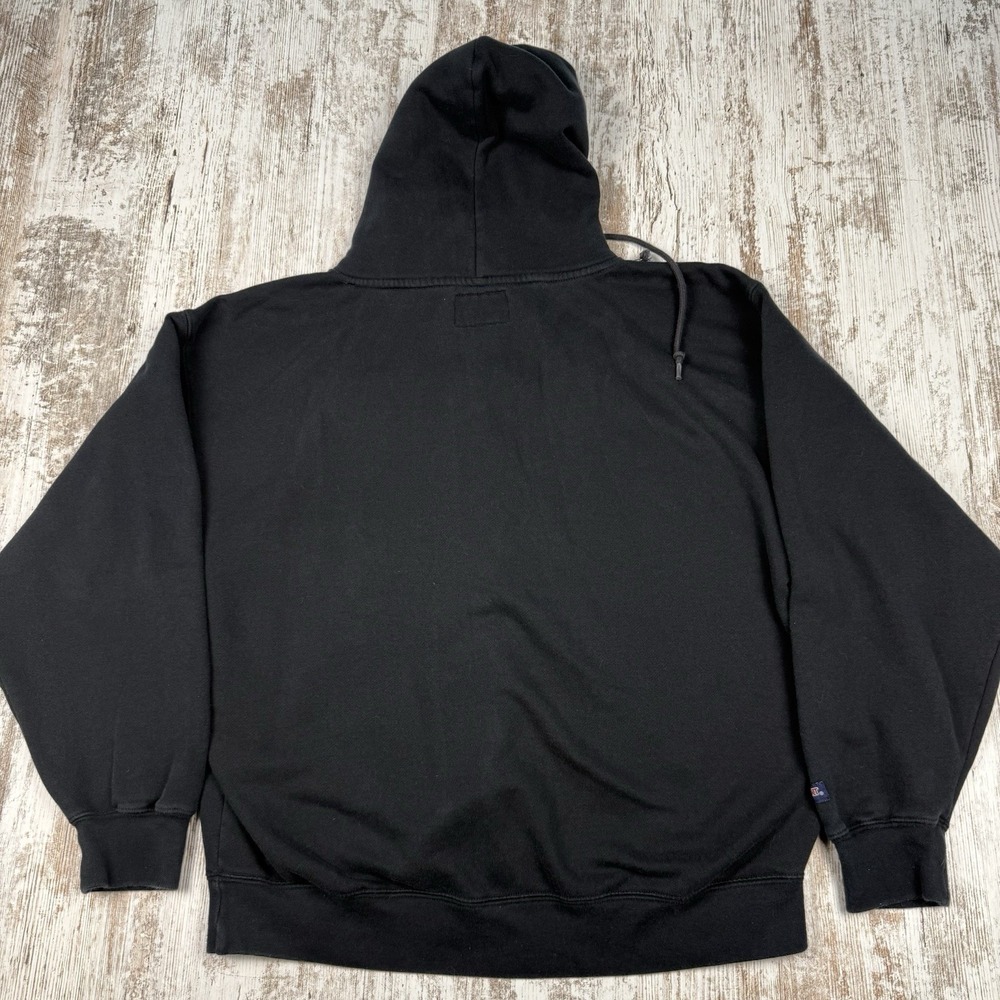 VTG Jansport Black Hoodie Embroidered Spellout Sz‎ L Blokecore - Picture 2 of 7